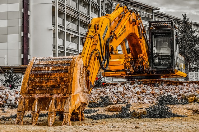 Excavator on a construction site